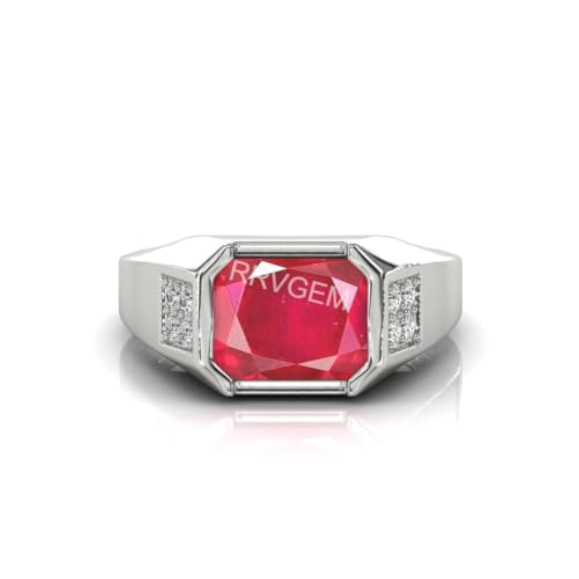 7.50 Carat Natural Ruby Silver Plated Adjustable Ring